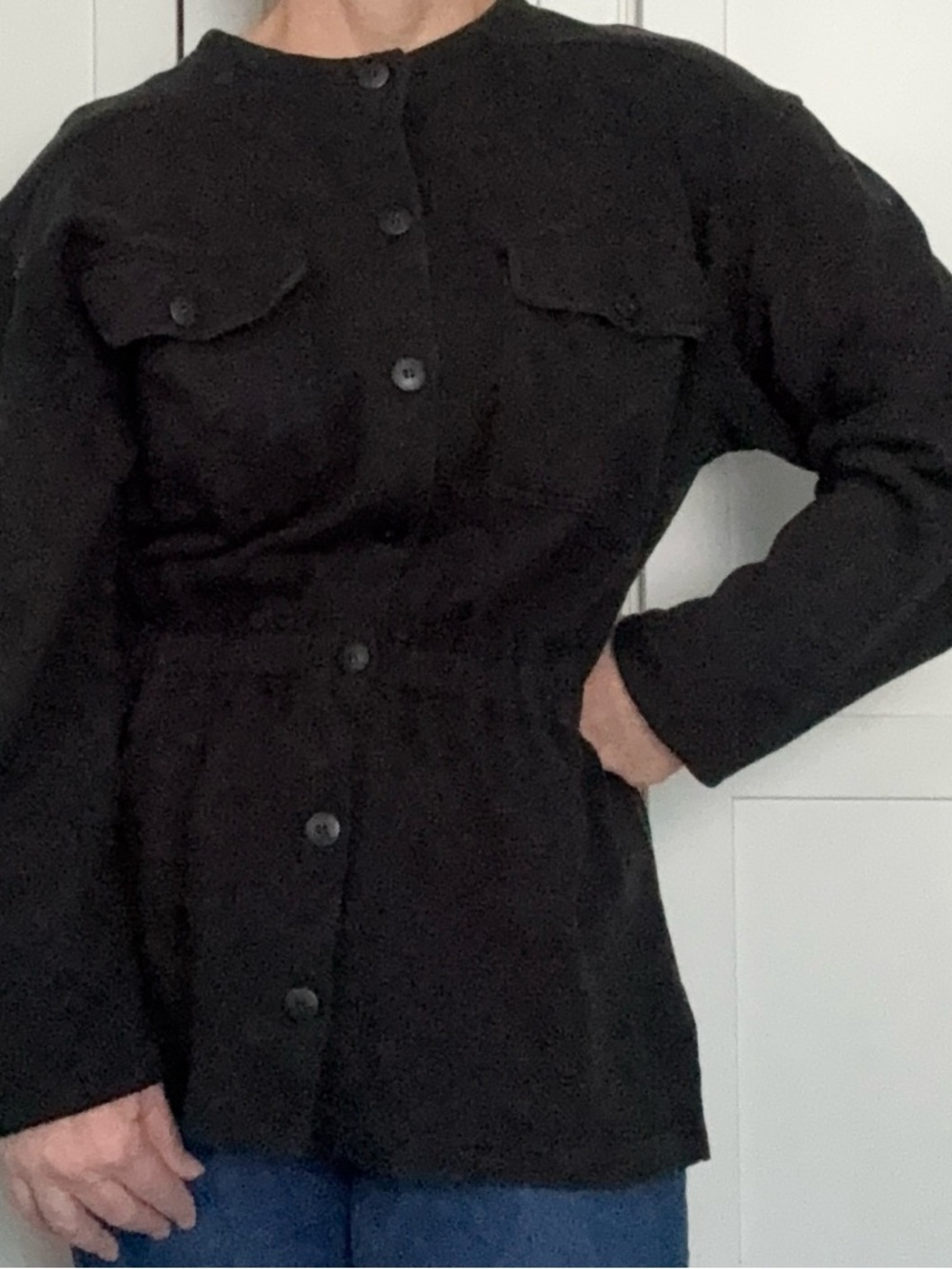 Vintage late 1980’s Liz Claiborne Deep Green Late 1980’s Button-Up Tunic